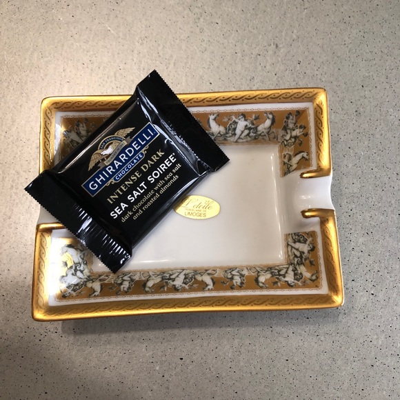 LIMOGES 22k gold /Cherubs/horses rings+things dish - Picture 5 of 11